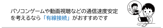 PCゲームや動画視聴のため有線LANを引き込みたい