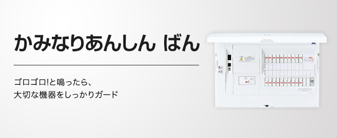雷サージがから家電製品を守ります。避雷器搭載、かみなりあんしんばん