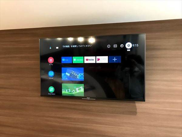液晶テレビ壁掛け工事 施工例 茨城県取手市にて施工
