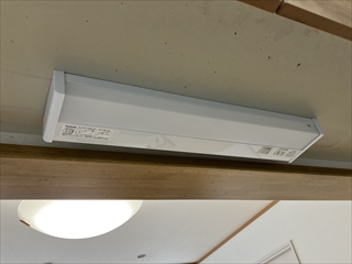 千葉県流山市 家庭用キッチン手元照明交換工事1